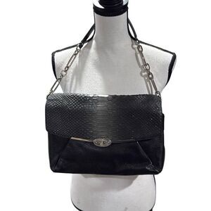 Coach Madison glitter python sadie flap leather satchel